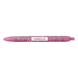 Falsche rosa Glittertextur-Optik mit individuellem Kugelschreiber