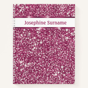 Falsche rosa Glittertextur-Optik mit individuellem Notizbuch