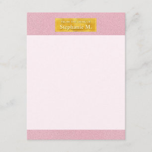 Falsche rosa Ledertextur mit Goldfolienbanner Mitteilungskarte