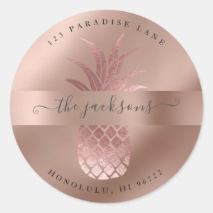 Falsche Rose-Gold-Ananas Runder Aufkleber