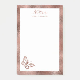 Falsche Rosen-Goldfolie Schmetterling & Benutzerde Post-it Klebezettel