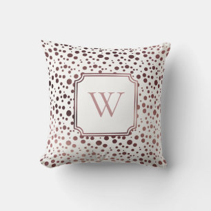 Falsche Rosen-Goldfolien-Kreisen mit Monogramm auf Kissen