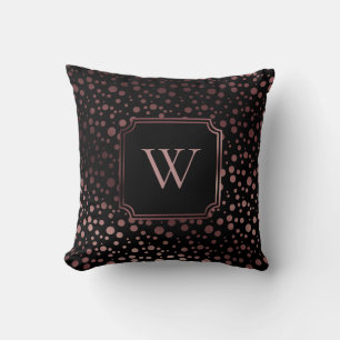 Falsche Rosen-Goldfolien-Kreisen mit Monogramm auf Kissen