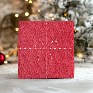 Falsche Rotleder-Textur-Verpackung Geschenkpapier Set
