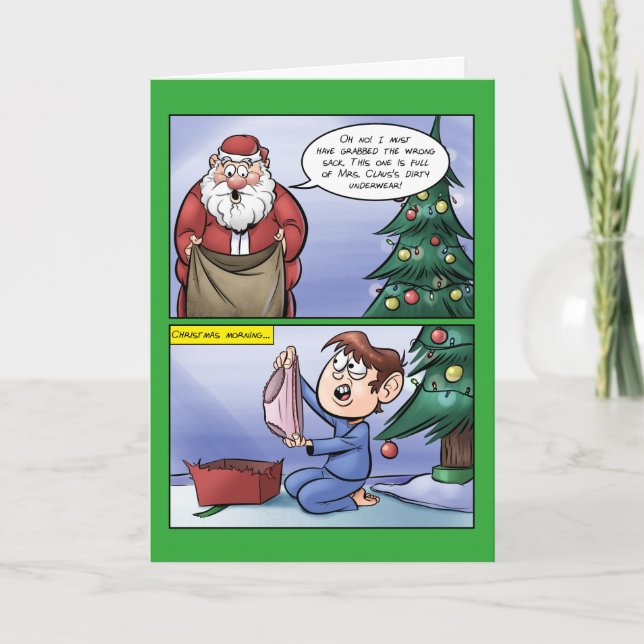 Falsche Sack-Weihnachtskarte Feiertagskarte (Vorderseite)