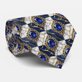 Falsche Saphire mit antikem Goldsetting Blau Krawatte