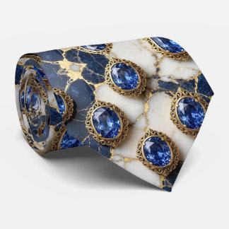 Falsche Saphire mit antikem Goldsetting Blau Krawatte