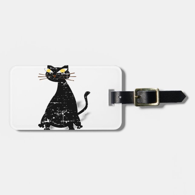 Falsche schwarze Katze Gepäckanhänger (Vorderseite horizontal)