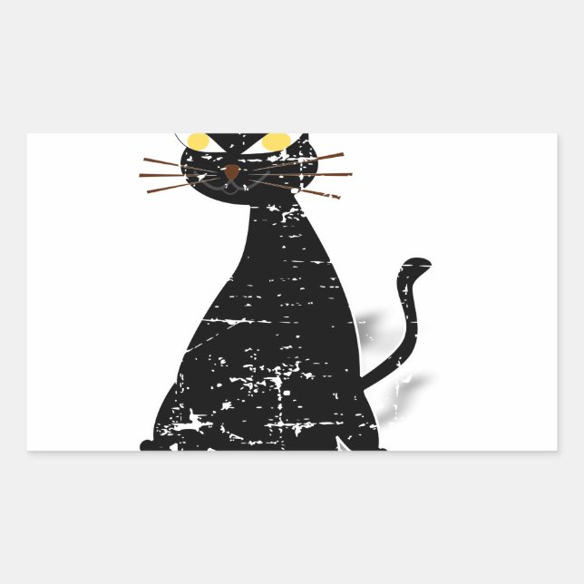 Falsche schwarze Katze Rechteckiger Aufkleber (Vorderseite)