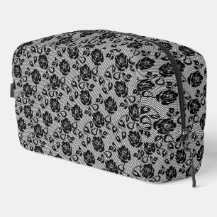 Falsche schwarze Spitze mit Rosen-Fishnet Waschbeutel