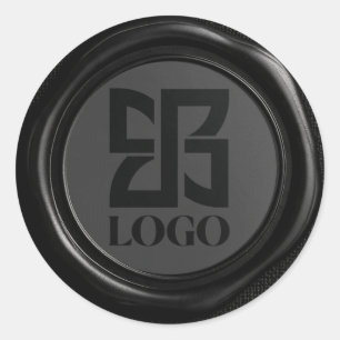 Falsche schwarze Wachs Elegant Business-Logo Runder Aufkleber