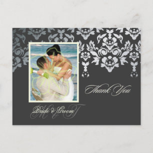 Falsche Silber-Damask-Lace-Dankeschön-Foto/DIY-Far Postkarte