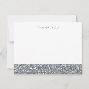 Falsche Silber-Glitter-Dankeskarten Mitteilungskarte