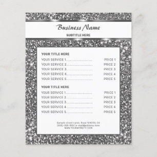 Falsche Silber-Glitter-Textur-Optik & Benutzerdefi Flyer