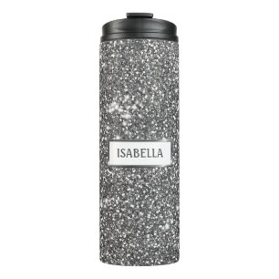 Falsche Silber-Glitter-Textur-Optik & Benutzerdefi Thermosbecher