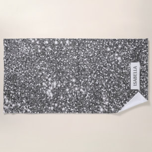 Falsche Silber-Glitter-Textur-Optik & individuelle Strandtuch