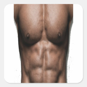 Falsche Six-Pack-Bauchmuskeln Lustiger Gym-Humor Quadratischer Aufkleber