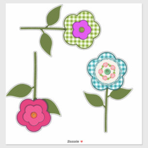 Falsche Stoff-Schichtblumen Aufkleber