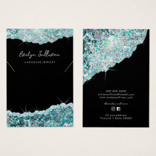 Falsche Türkis-Glitter-Halsketten-Anzeige Karte