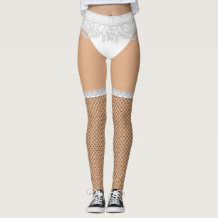 Falsche Unterwäsche & Fischnetzstrümpfe Freche K Leggings