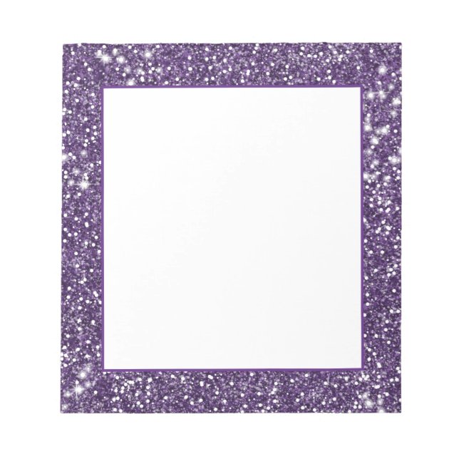 Falsche violette Glitter-Textur-Optik Notizblock (Vorderseite)