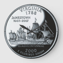 Falsche Virginia-Uhr in Form einer Quarter-Münze Große Wanduhr
