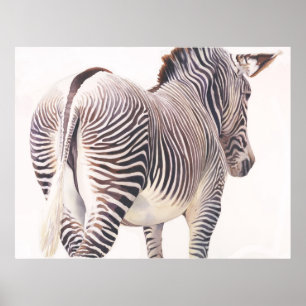 "Falsche Weise" Zebra-Tier-Aquarell Poster