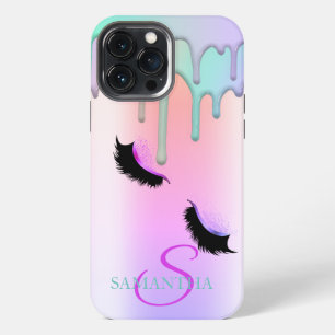Falsche Wimpern Glitter Farbige Tropfen iPhone 13 Pro Max Hülle