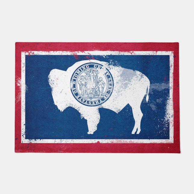 Falsche Wyoming-Staatsflagge Fußmatte (Vorderseite)