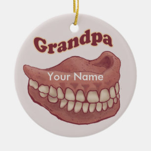 Falsche Zähne Opa Keramik Ornament