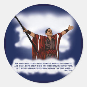 Falscher Christus (Obama) Runder Aufkleber