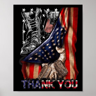 Falscher Gedenktag Flag Militärstiefel Poster