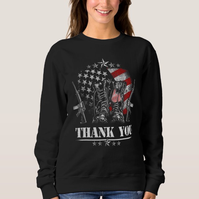 Falscher Gedenktag Flag Militärstiefel Sweatshirt (Vorderseite)