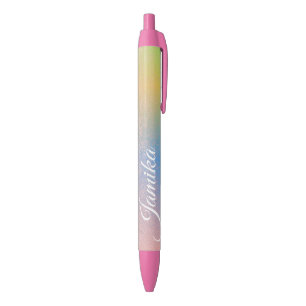 Falscher Glitter Rosa Pastell Ombre Regenbogen Nam Kugelschreiber