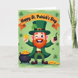 Falscher Goldener Leprechaun St. Patricks Karte