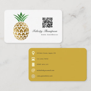 Falscher Goldfolien-Ananas-QR-Code Visitenkarte