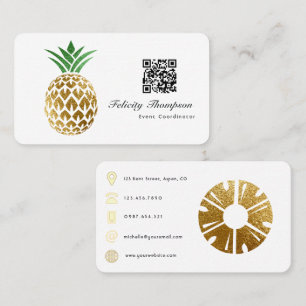 Falscher Goldfolien-Ananas-QR-Code Visitenkarte