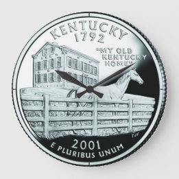 Falscher Kentucky-Staatsvierteldollarstück Große Wanduhr