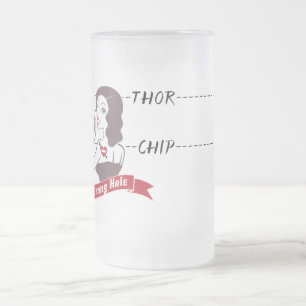 Falscher Loch-Chip oder Thor-Tasse Mattglas Bierglas