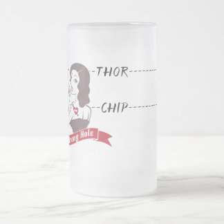 Falscher Loch-Chip oder Thor-Tasse Mattglas Bierglas