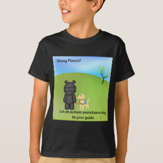 Falscher Planet? Autismus-Unterstützungs-Hunde T-Shirt