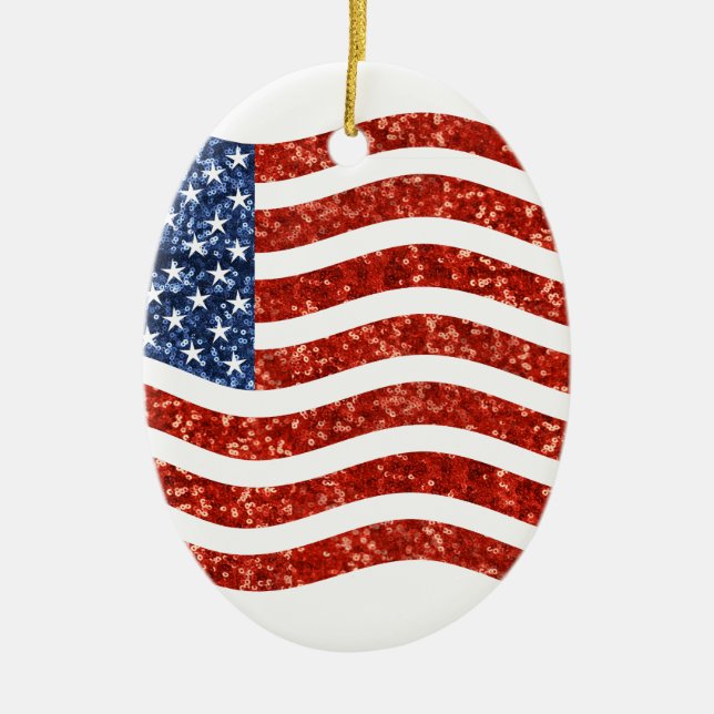 Falscher Sequenzprint American Flag Keramikornament (Vorne)