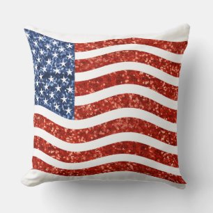 Falscher Sequenzprint American Flag Kissen