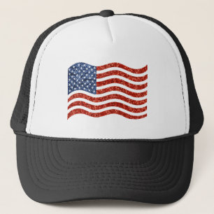 Falscher Sequenzprint American Flag Truckerkappe