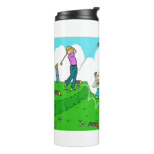 Falscher T-Shirt-off-Cartoon - Funny Thermosbecher