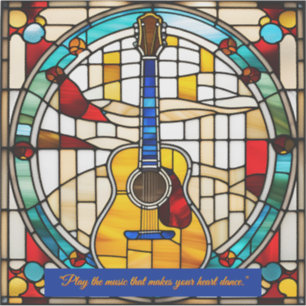 Falsches Buntglas-Akustikgitarre Aufkleber