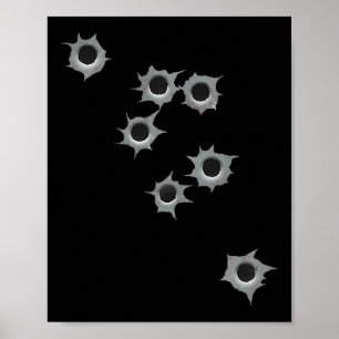 Falsches Einschussloch Lustiges Kostüm Grafikdesig Poster