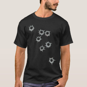 Falsches Einschussloch Lustiges Kostüm Grafikdesig T-Shirt