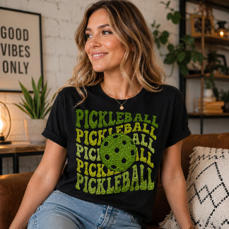 Falsches Garn Retro-Pickleball-Design Tri-Blend Shirt