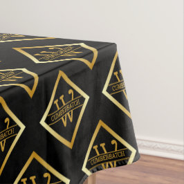 Falsches Gold-Achsen-Monogramm – Schwarz & Gold Tischdecke